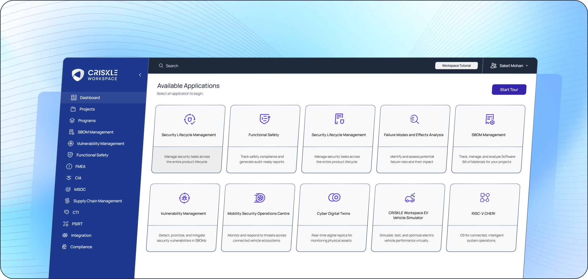 CRISKLE Workspace Dashboard